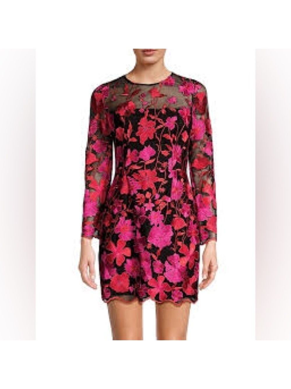 Just Cavalli Pink and Black Lace Dress Sz 10
